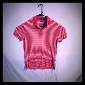 Polo by Ralph Lauren peach white stripe polo